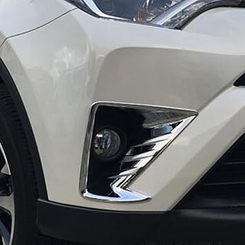 For Toyota RAV4 2016 2017 2018 Chrome Front Fog Lights Lamps Trim Bezel Cover 2pcs