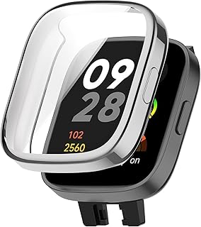 حافظة حماية كاملة من البولي يوريثين الحراري Next store متوافق مع ساعة ريدمي ووتش 3 الذكية فضي للبالغين الجنسين