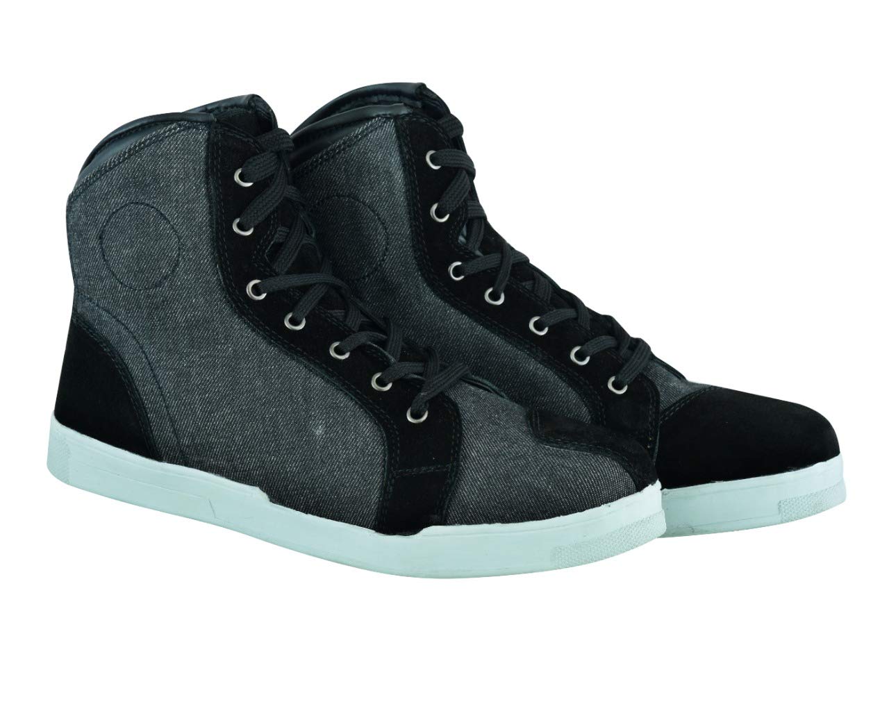 Jet Stivali Scarpe Moto Uomo Casuale l'armatura Impermeabile Denim Pelle