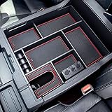 JDMCAR Compatible with Center Console Organizer Toyota Tundra Accessories 2014-2021（Red Trim）
