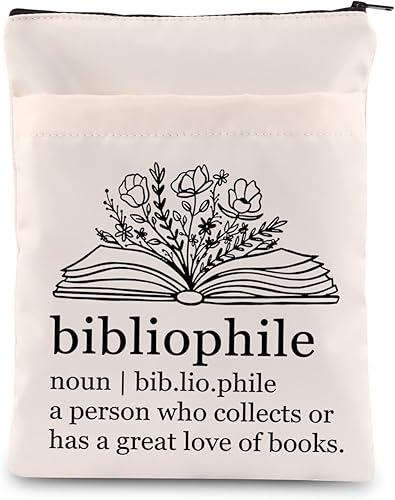 Zuo Bao Bolsa de libro para amantes de los libros, para bibliotecarios, para regalo, bibliófilo, funda de libro, regalo de gusano de biblioteca