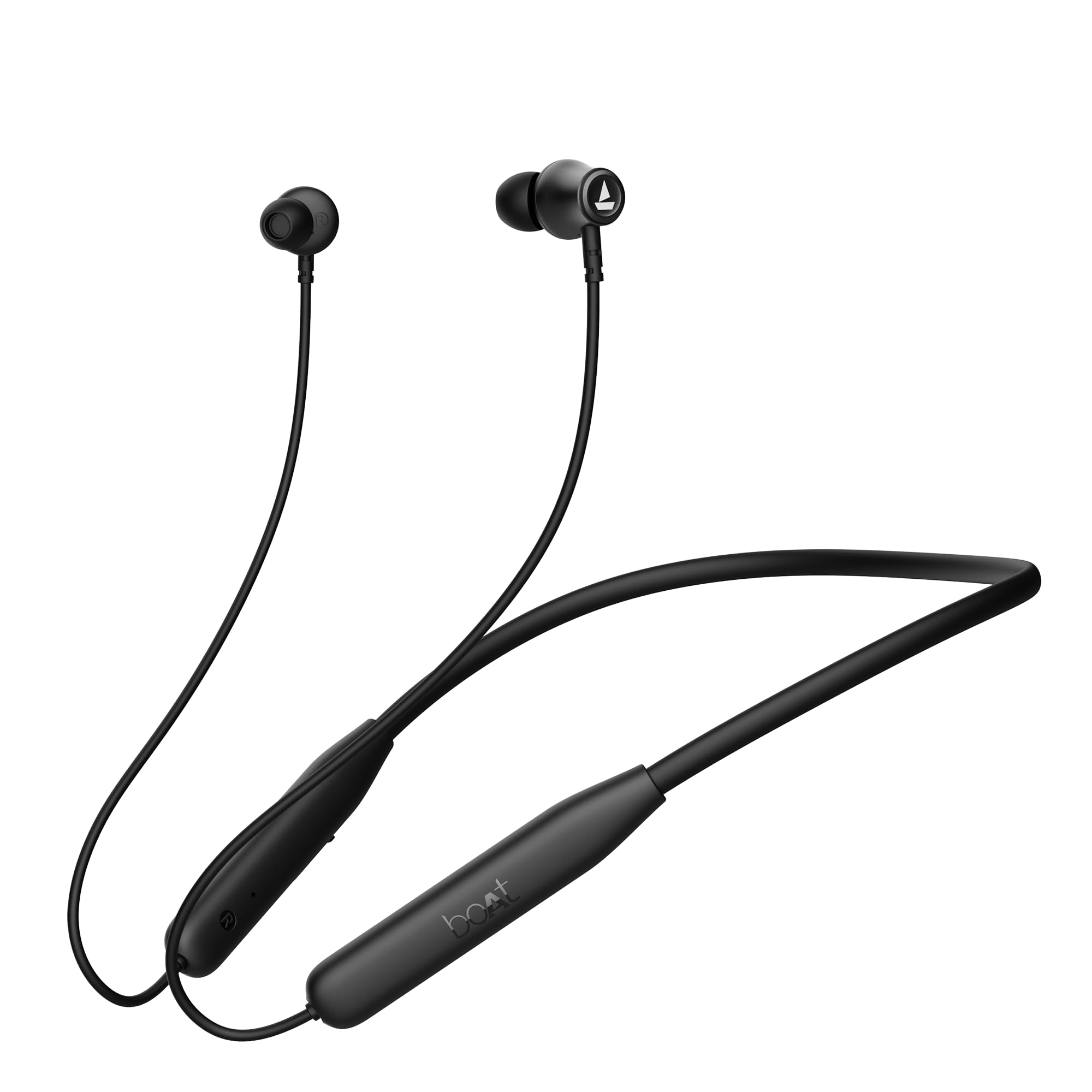 boAt Rockerz 111, 40HRS Battery, Dual Device Pairing, Enx Tech, Low Latency Mode, Fast Charging, Btv5.3, IPX5, Type-C Interface, Bluetooth Neckband, in Ear Wireless with Mic Earphones (Active Black)