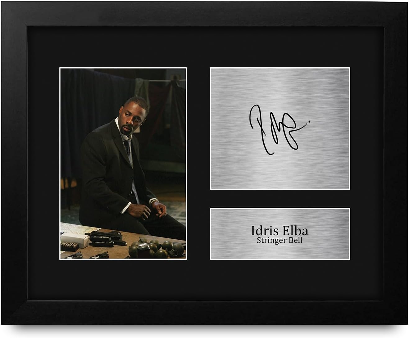 HWC Trading Idris Elba The Wire Framed Gifts Printed Signed Autograph Picture for TV Show Fans - US Letter Size
