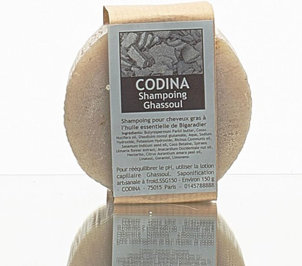 Codina Ghassoul Solid Shampoo Bar for Dandruff, Oily Hair, and Itchy Scalp