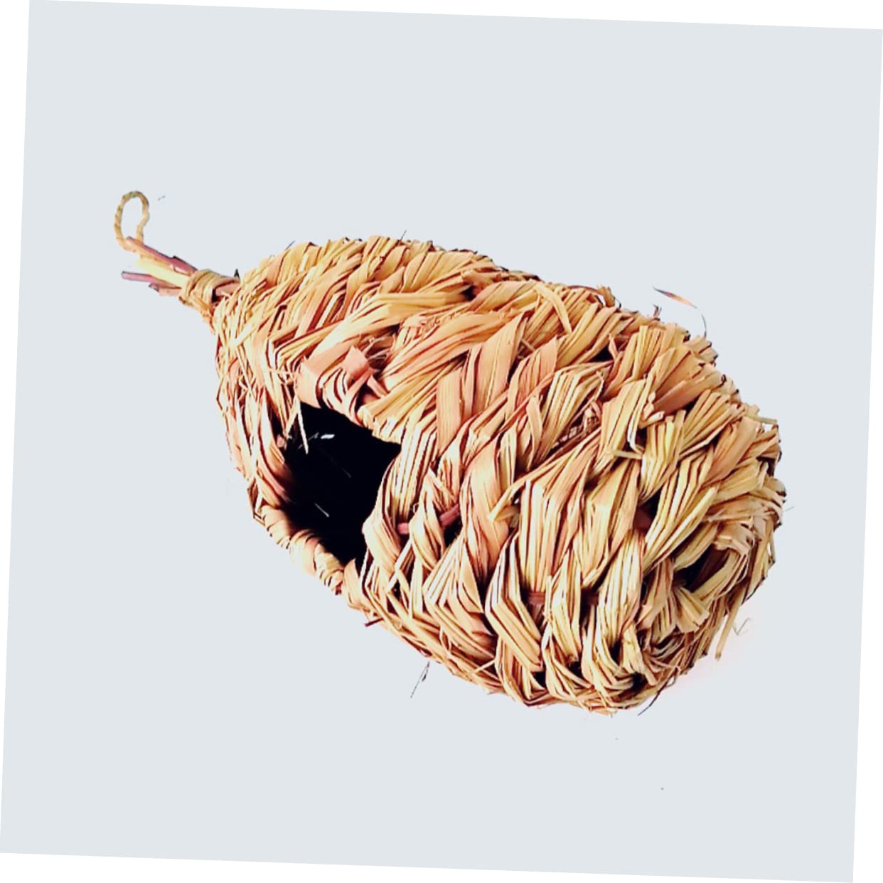 HEMOTON Handmade Grass Bird Nest Creative Hanging Bed for Birds Natural Pastoral Style Comfortable Living Decor Craft for Parakeets Canaries More