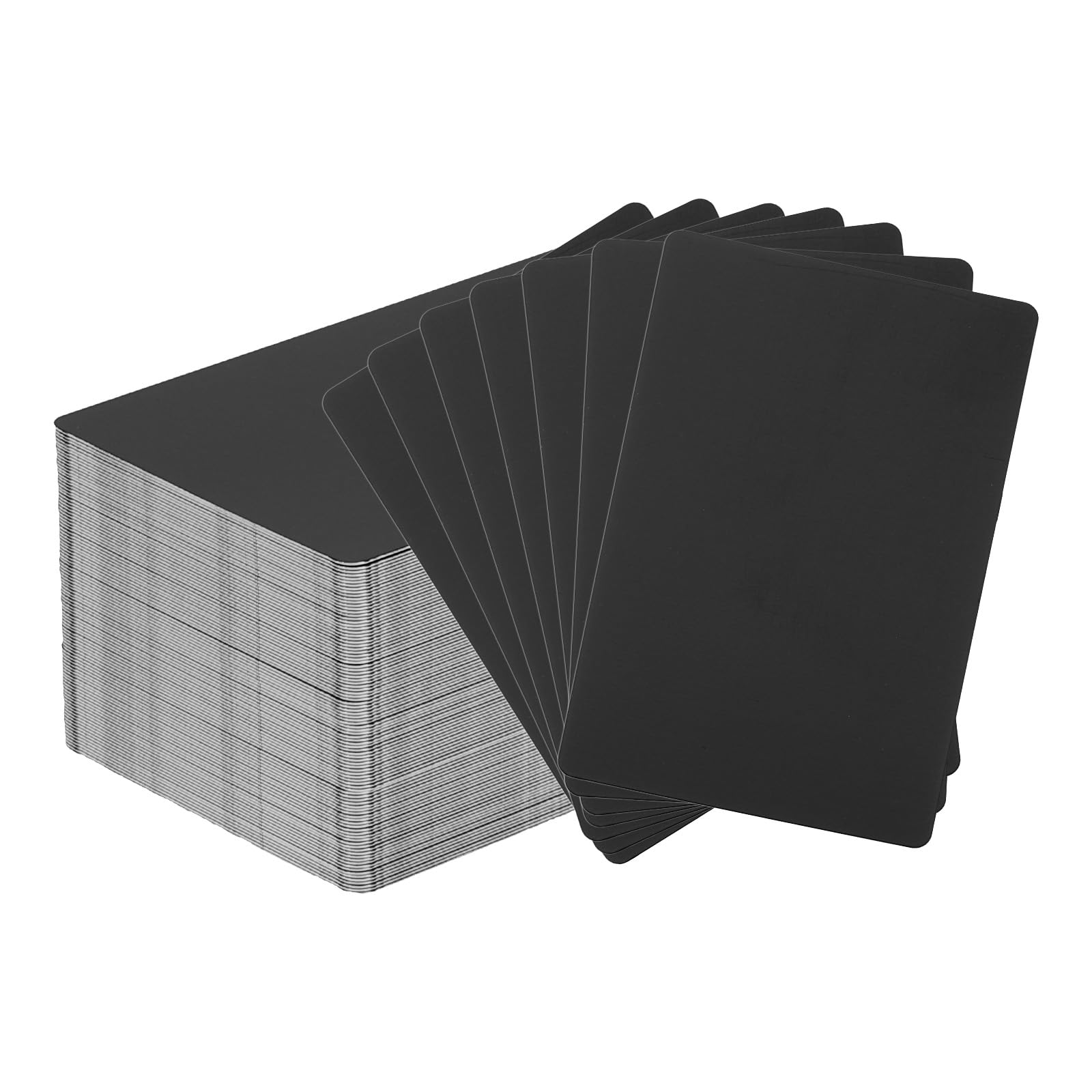 QUARKZMAN 200pcs Cartes De Visite Métalliques paisseur 0mm Noir Mat