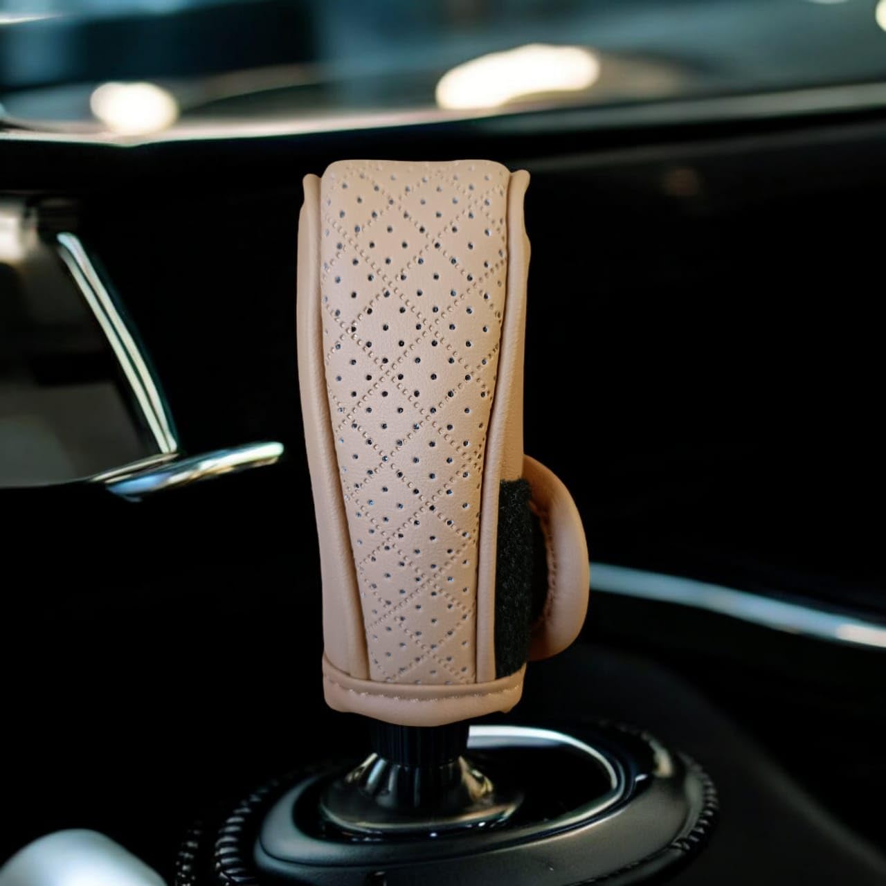 Yourkarts Car Gear Knob Cover & Hand Break Cover, Protective, Premium Material, Universal Fit, Stylish Design (Brown) - Image 3 thumbnail