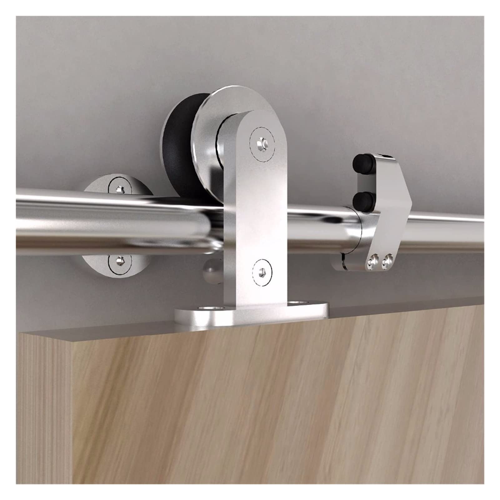 Edede 13Ft Double Kit Sliding Door Hardware Sliding Barn Door Hardware Kit Stainless Steel Top Mount 6Ft 6.6Ft 8Ft(13Ft Double Kit)
