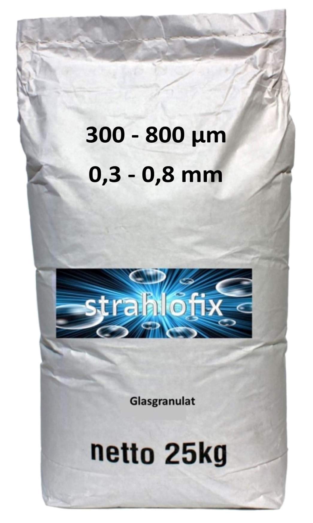 25 kg Strahlmittel Glasgranulat gebrochenes Glas (300-800 µm)