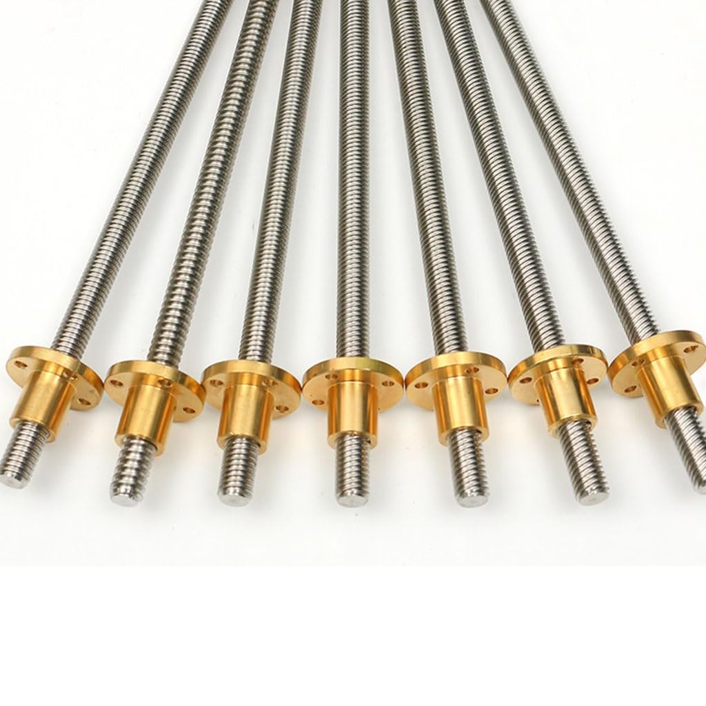 Präzisions-Trapezgewindespindel, T12-Gewindespindel for CNC-3D-Drucker, Steigung 2 mm, Steigung 16 mm, 20 mm, Länge 100–1000 mm, Trapezstange mit Kupfermutter, 1 Stück (850 mm, 16 mm)(750mm,16mm)