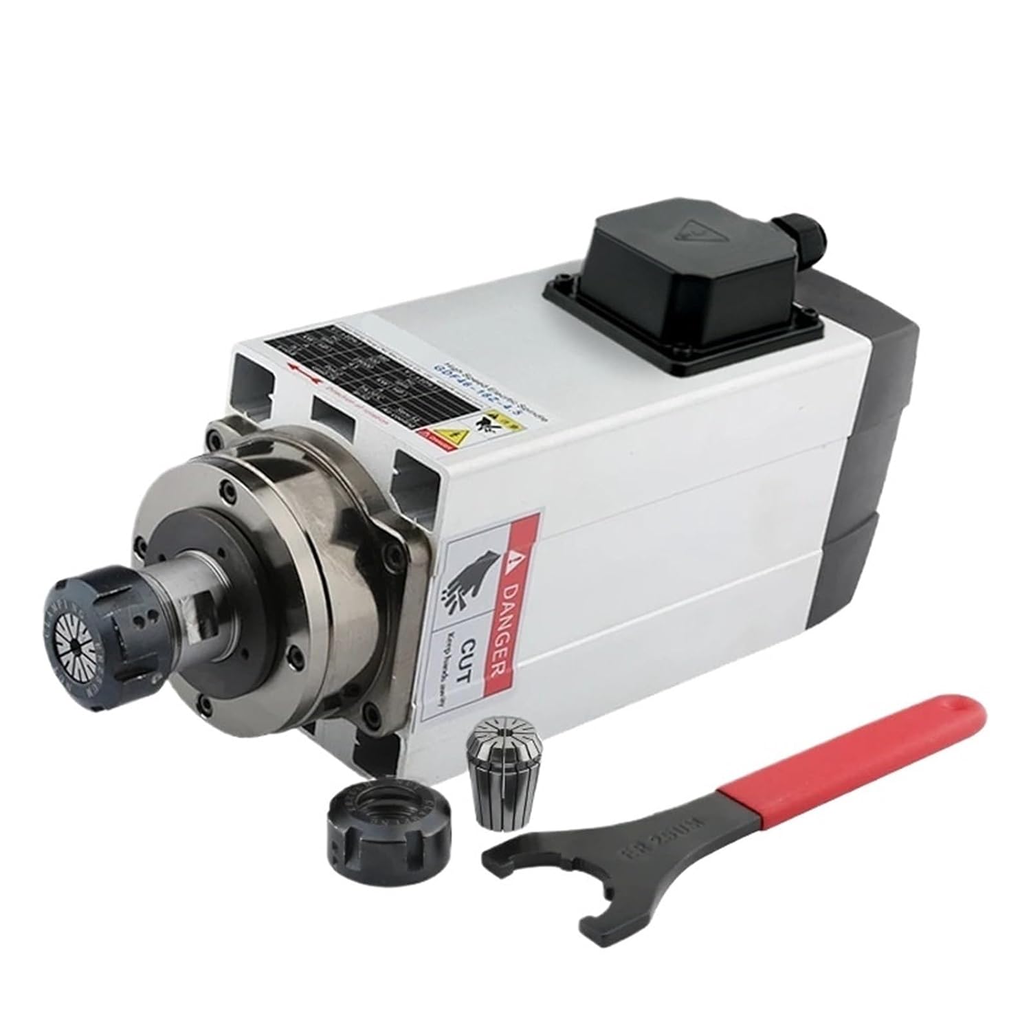 Electronic Starter 4.5kw Air-Cooled Electronic Starter 380V 220V 18000rpm Chuck Nut ER25 for Milling Machine Router Machine Tool(4.5kw ER25 220V)