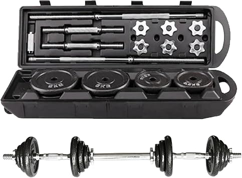 Can Also Be Used as a Barbell Adjustable Dumbbell 44 lbs, 66 lbs, 88 lbs, 110 lbs 2-Piece Set Iron Barbell Free Weight Adjustment