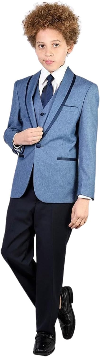 Boys' Tuxedos Suit 3 Pieces Formal Suit Set Slim Fit Jacket Pants Vest Flower Boy Outfit Uniform