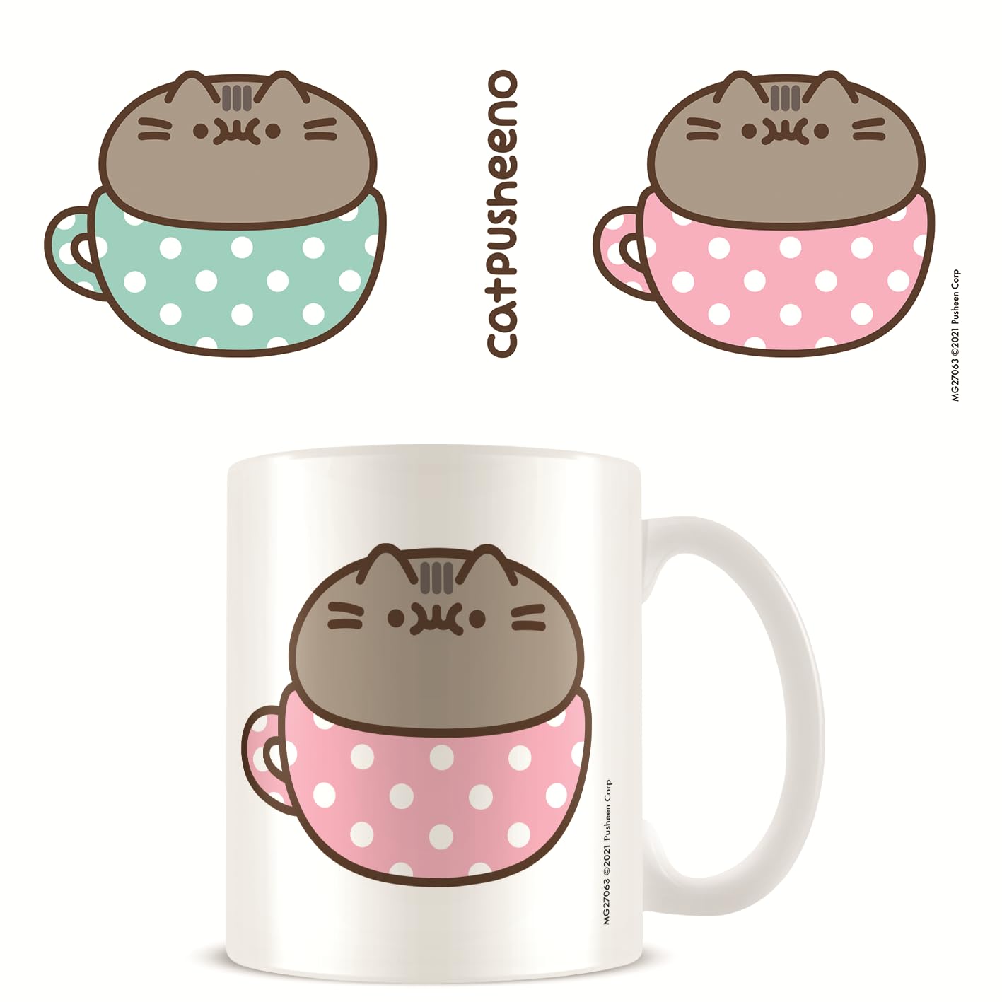 Pusheen Keramik-Tasse 'Yum' – 325 Ml, Offizielles Lizenzprodukt Mit Katzenmotiv, In Geschenkbox