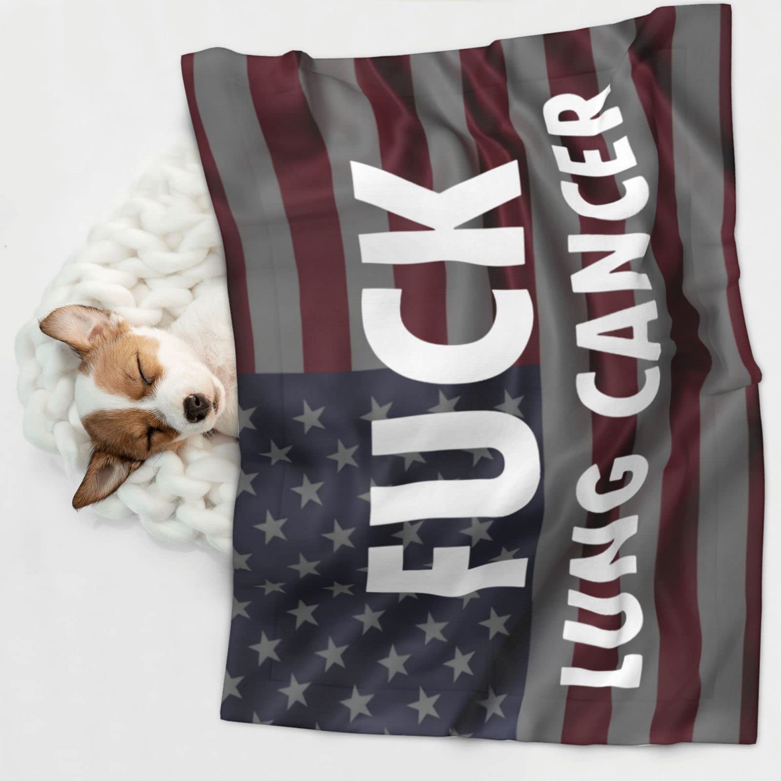 Fuck Lung Cancer Soft and Cozy Pet Blanket for Dogs and Cats - Versatile and Comfortable Medium