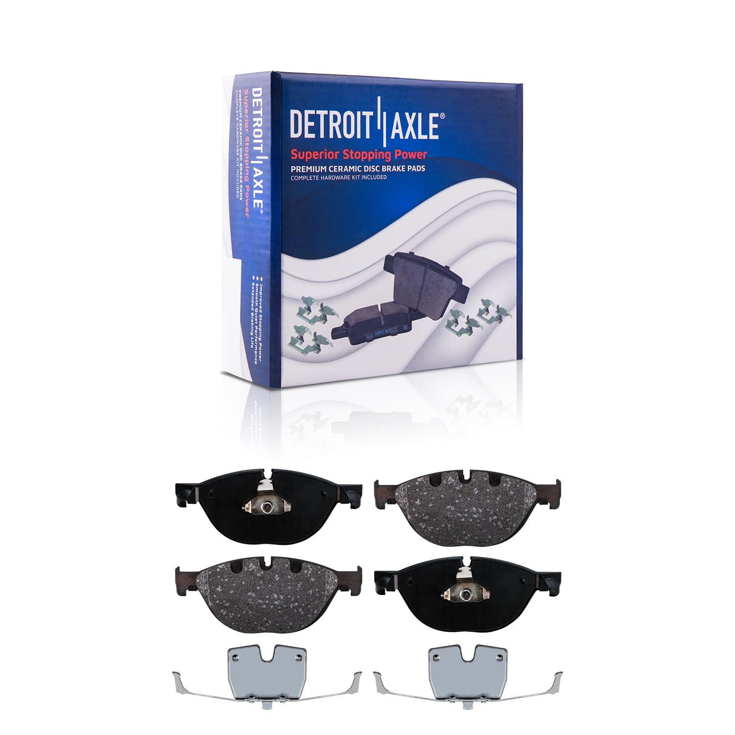 Detroit Axle - Front Brake Pads for BMW 528i 535i 550i GT xDrive 650i 740i
