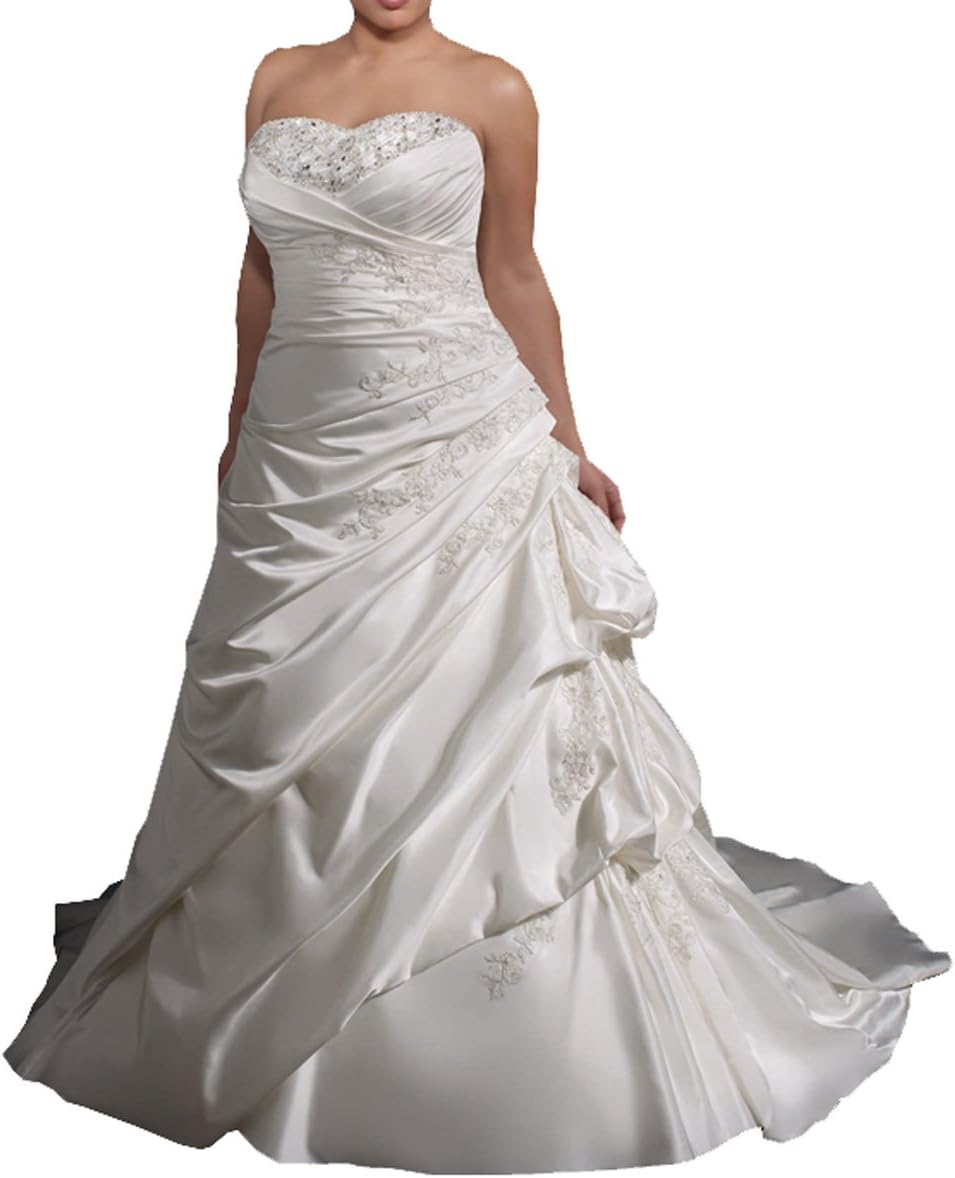 Womens Plue Size Sweetheart Plue Size Wedding Dress 22 White