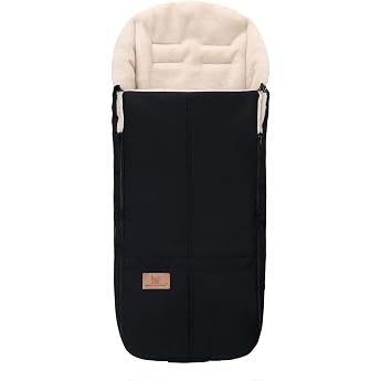 Miracle Baby Footmuff 100 x 50 cm Winter Foot Muff Pram Buggy Universal Baby Foot Muff Winter Imitation Cashmere Waterproof and Weatherproof Footmuffs Black