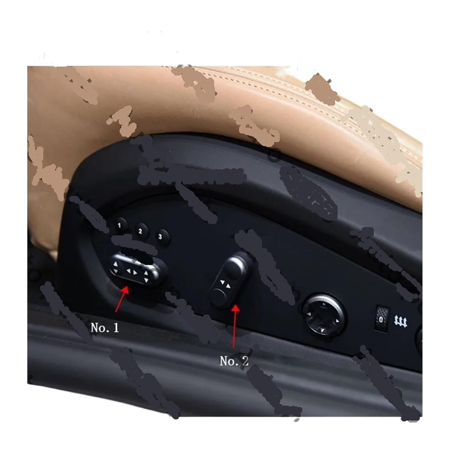 Fit for Maserati GT Quattroporte Fit for Ferrari Front Back Fit for Seat Cushion Adjust Button Switch(Seat Back)