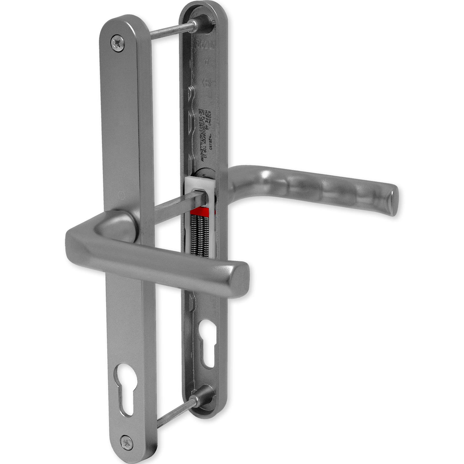 uPVC Door Handle Hoppe London 92PZ 240mm Sprung Double Glazing Pair Silver