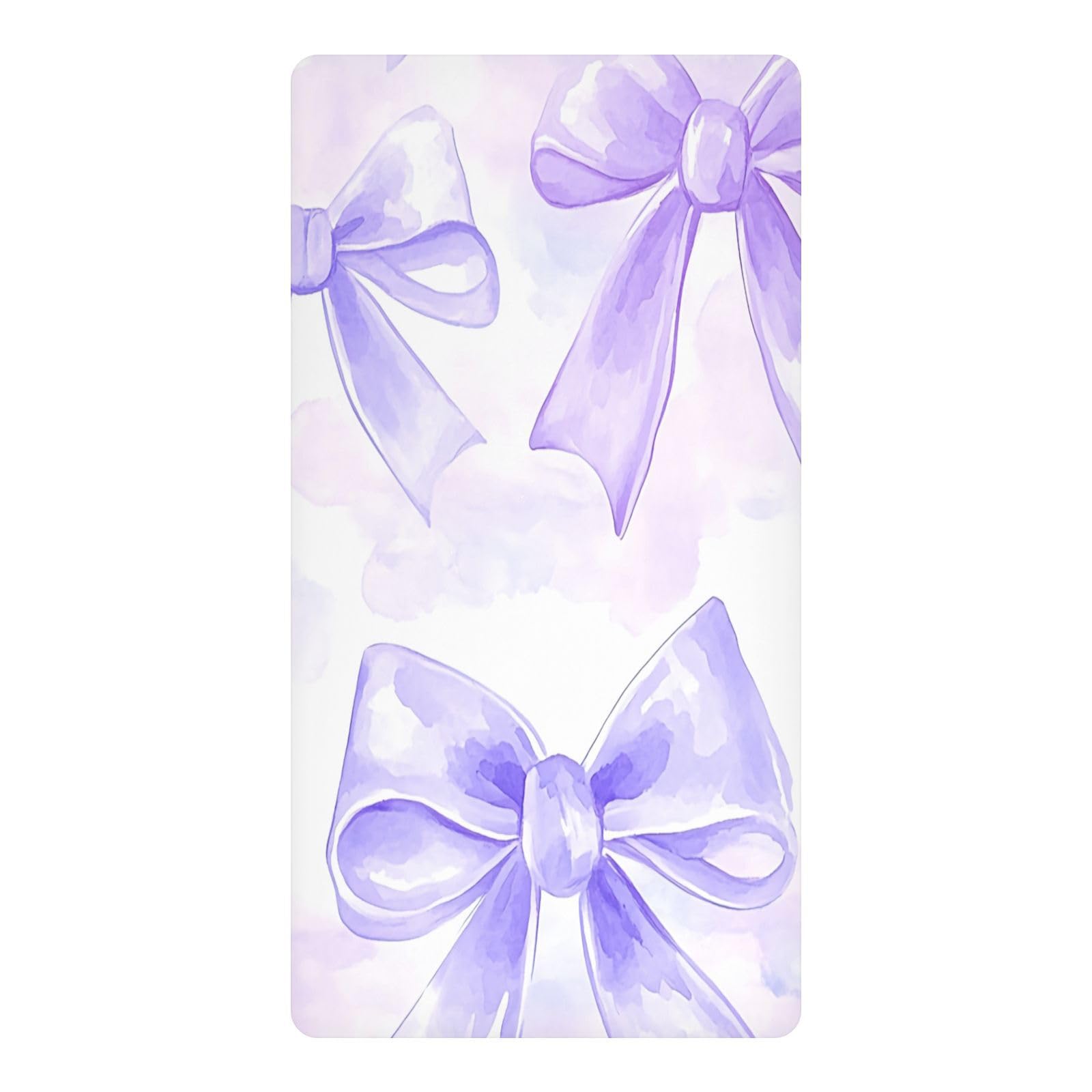 JiangGgen Purple Bows Baby Crib Sheet Soft Breathable for Standard Crib-M