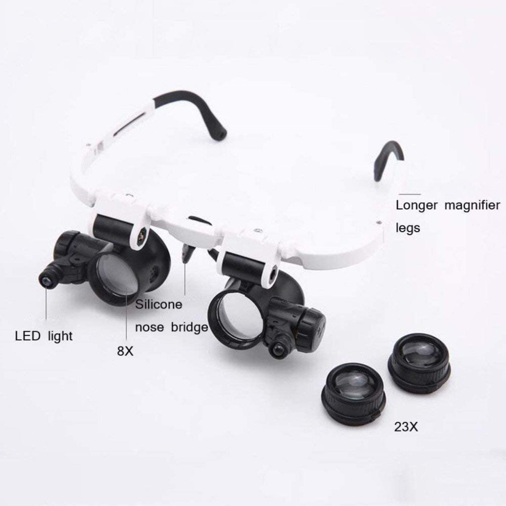 Gafas De Lectura HD 23X 8X con Luz Led para Ancianos, para Leer Libros, Identificar, Reparar Relojes Y Lupas.