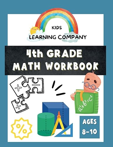4th Grade Math Review Workbook for Kids 8-10 4 Digit Addition, Fractions and Decimals Workbook, Homeschool 4th Grade Math