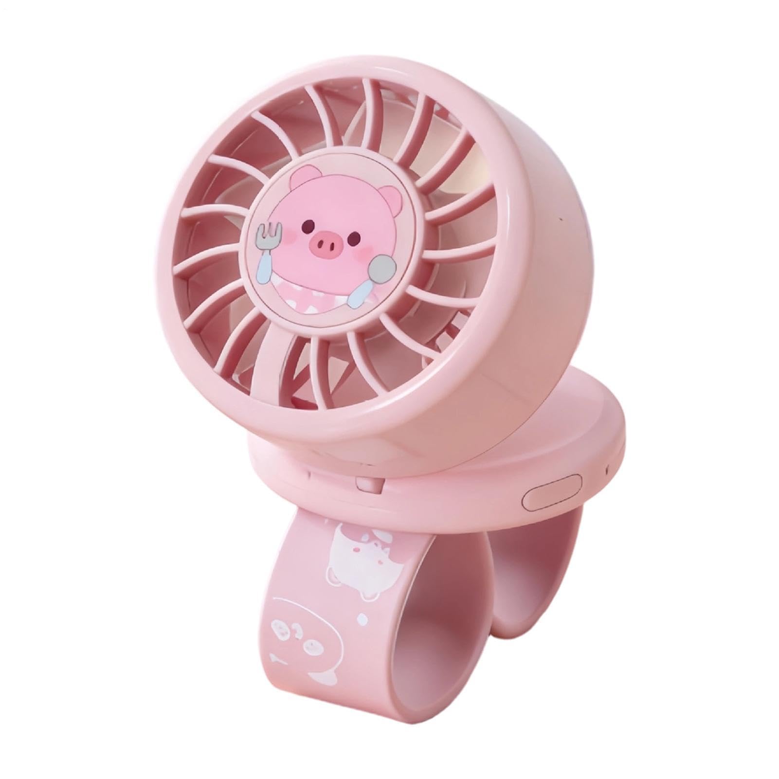 Watch Fan for Kids - 3-Speed Rechargeable Cute Toys - Kids Cartoon USB Wrist Watch Fan | for Girls Boys Outdoor Travel Camping Backpacking Beach Picnic Running Cycling