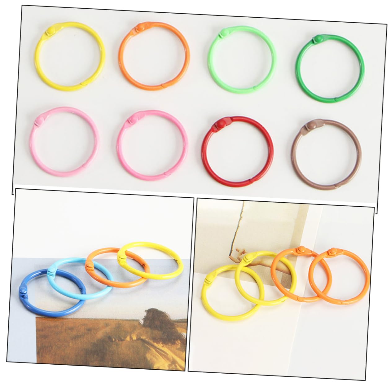 DOITOOL 4 Set Colorati Per Raccoglitori Multi Per Diy Accessori Per Chiavi E Libri Materiale Resistente E Design Per Progetti Artigianali E Organizzazione 60 Pezzi * 4