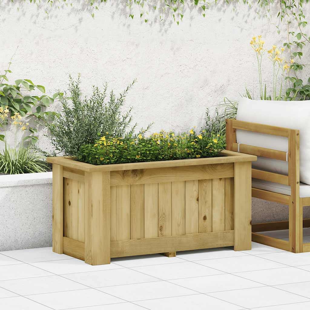 Podniesiona donica 100x50x50 cm impregnowane drewno sosnowe odporna na czynniki pogodowe, duża drewniana skrzynia ogrodowa na balkon, taras i patio do uprawy kwiatów i roślin, łatwy montaż