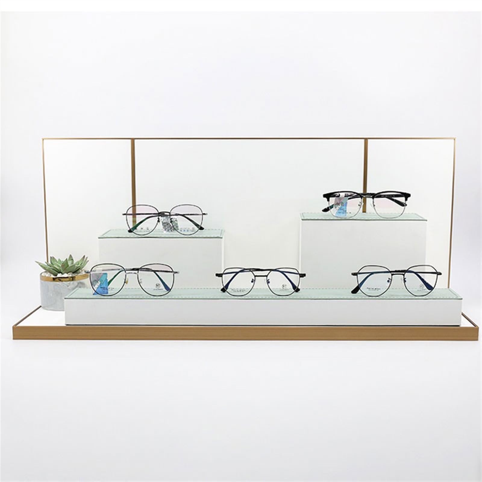 Brillenhalte Optical Store Display Rack Counter Hochwertiges PU-Leder-Display-Regal Sonnenbrillen-Lagerregale Brillenständer (Color : 1)