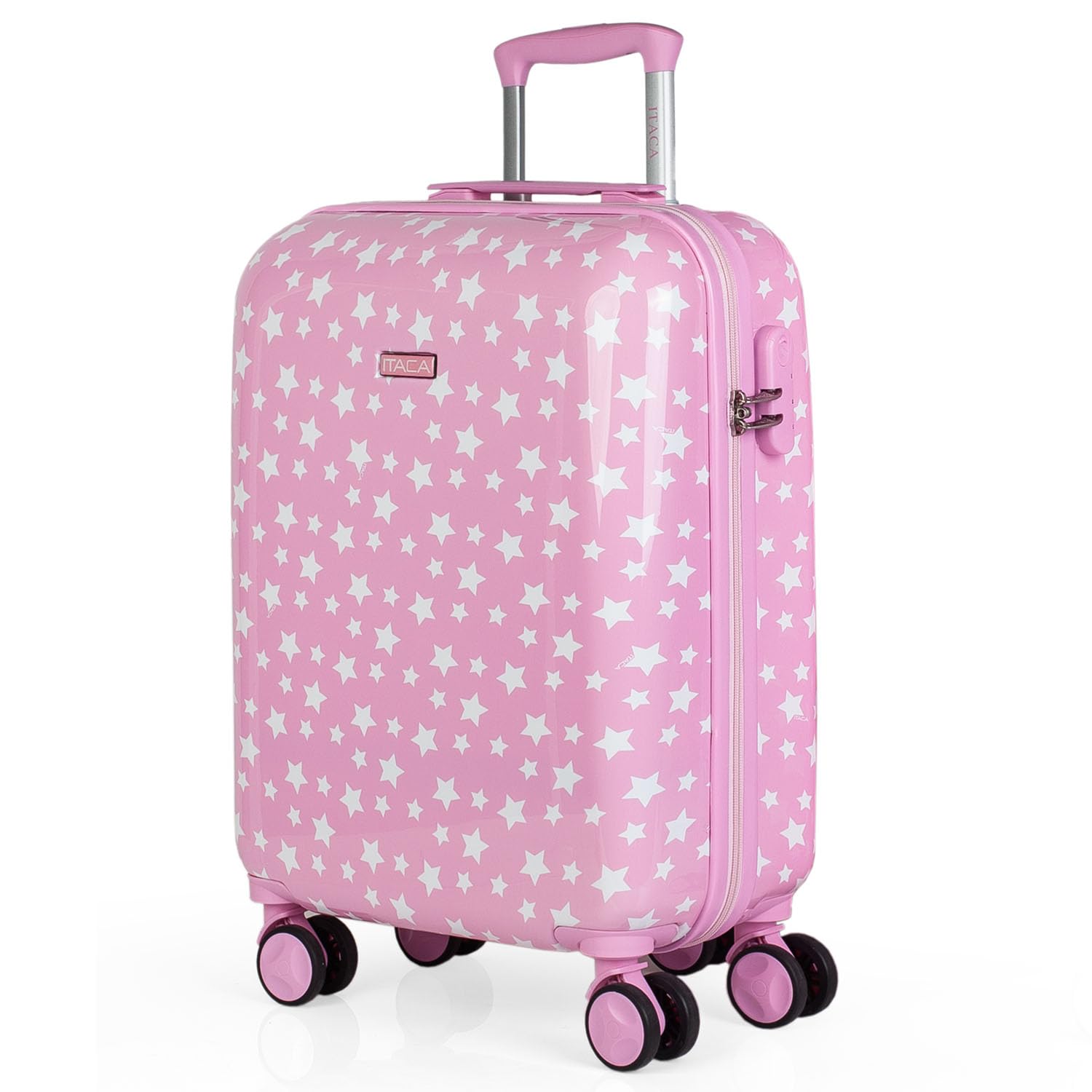 ITACA - Valises de Voyage pour Enfants Trolley en Polycarbonate imprimé étoiles. Rigides, Confortables et...