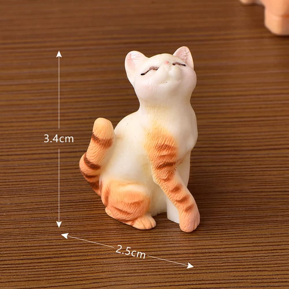 10 Pcs Kawaii Animal Cat Character Toys Cake Toppers, Cat Figures Collection Playset Desk Decorations Christmas Birthday Gift Cat Dollhouse Decor