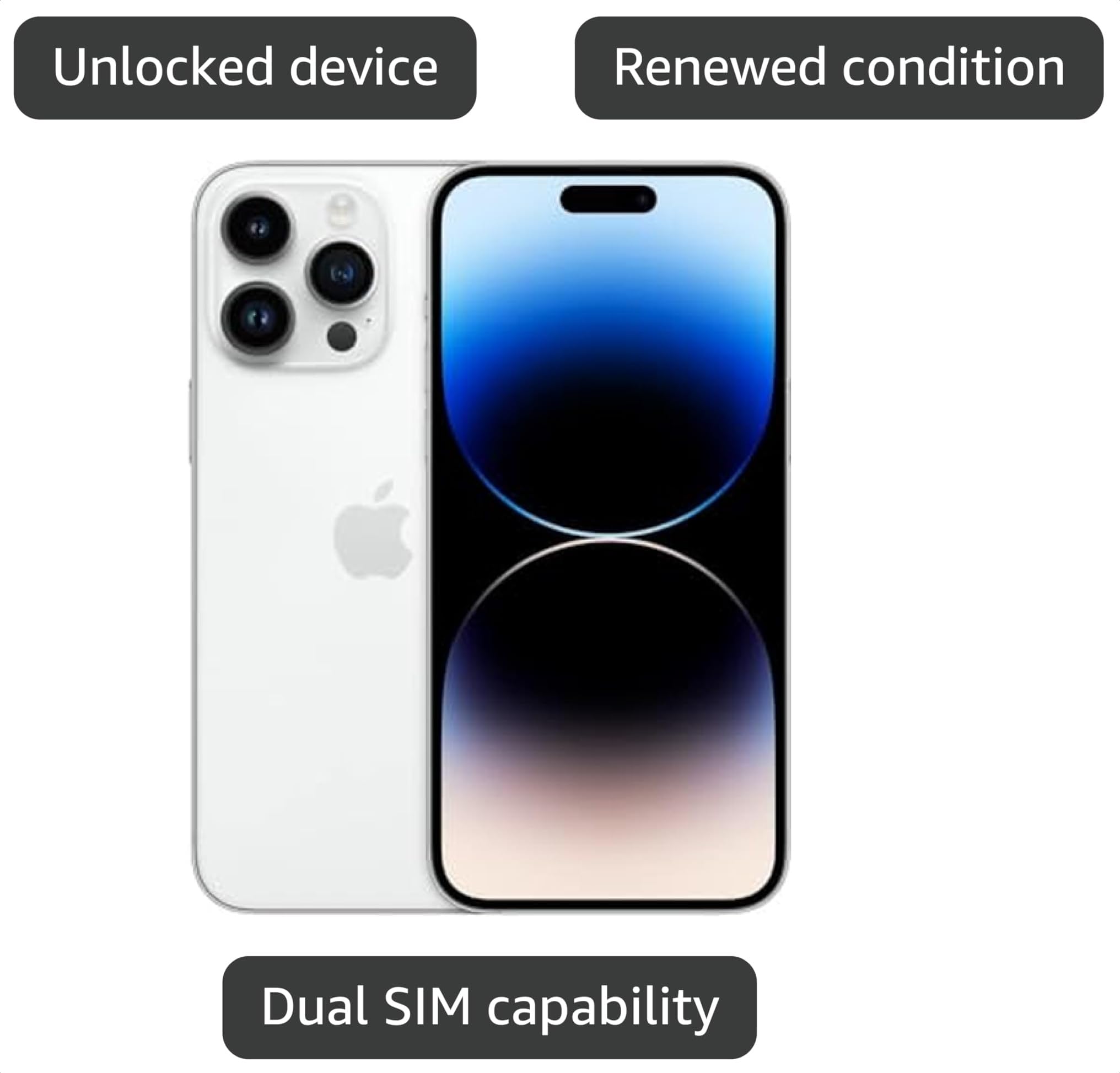 Amazon.com: Apple iPhone 14 Pro Max, 128GB, Silver - Locked to