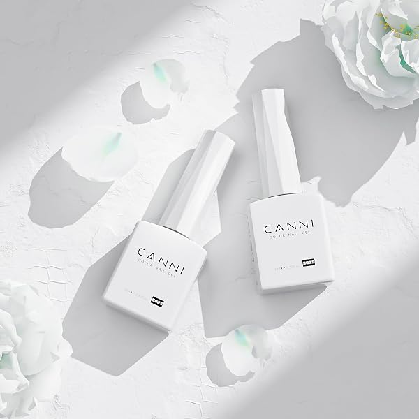 CANNI Vernis à Ongles UV Gel Semi Permanent Blanc White x2 Gel Polish Nail Gel Soak off Vernis Manucure Naturel French Manicure - 2