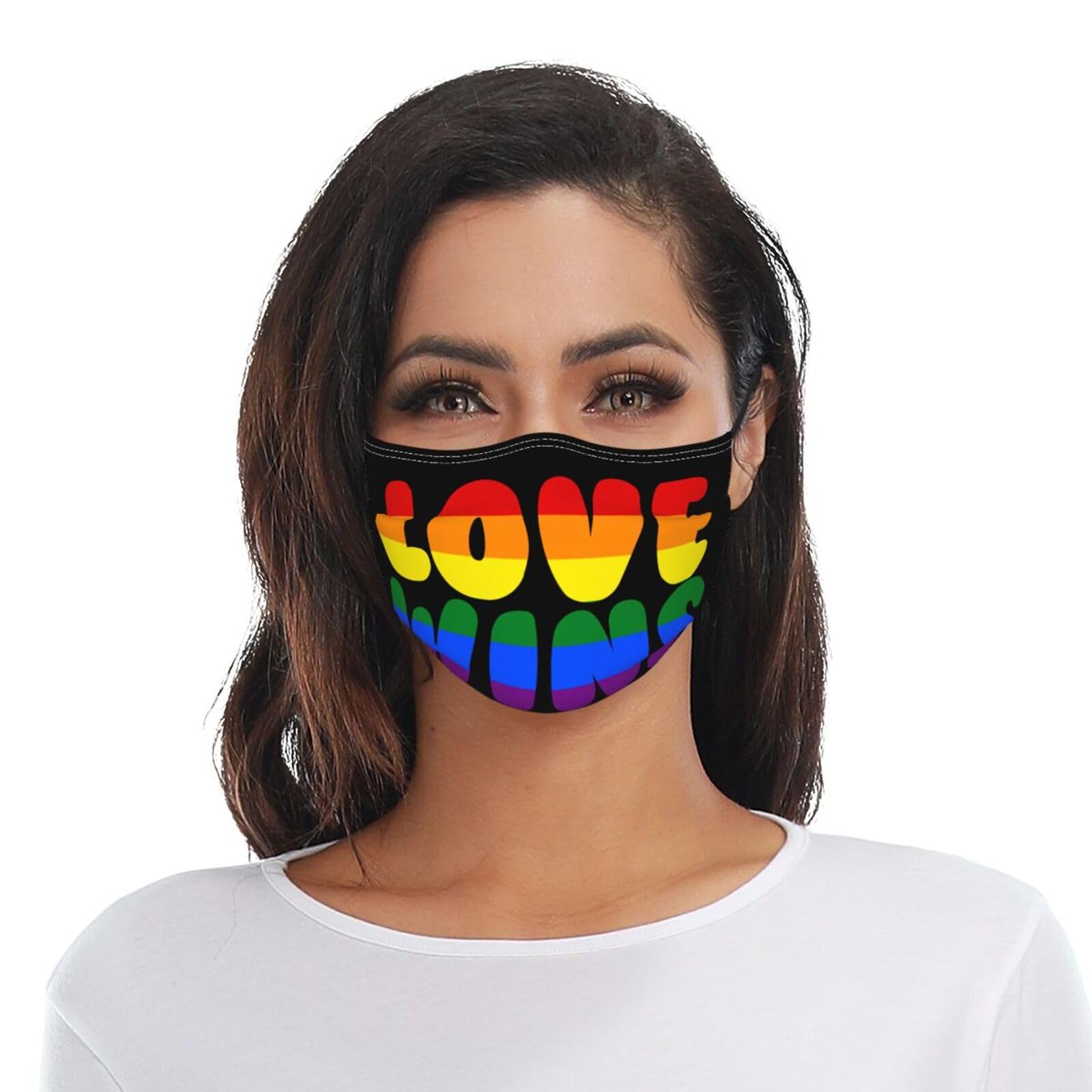 Love Wins Pride Flag LGBT Adult Dust Mask Adjustable Dust Face with 2 Filter4723