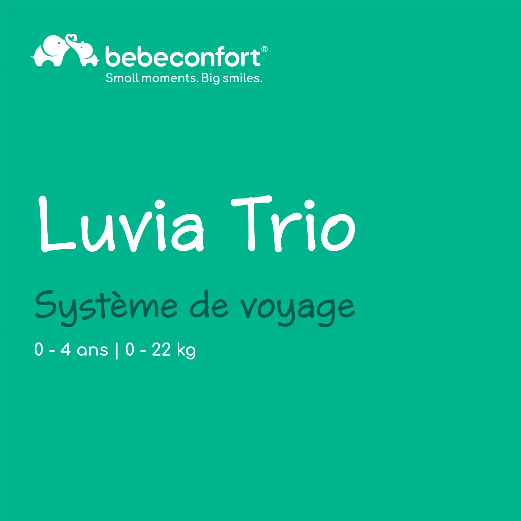 Bebeconfort Luvia Trio Poussette 3 en 1 0-22 kg Siège auto bébé Nacelle Pliage intelligent Guidon réglable Absorption des chocs Mineral Graphite