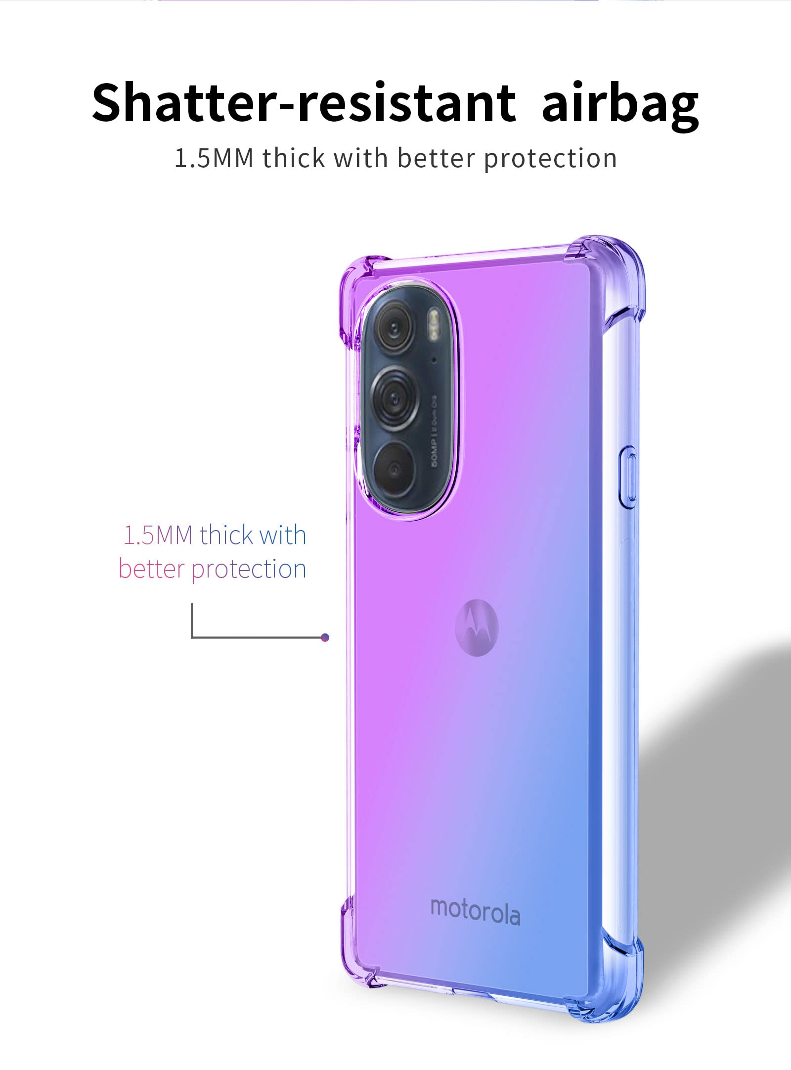 Cover Sfumata In TPU Per Motorola Moto Edge 30 PRO – Morbida E Antigraffio (Rosa Verde) - 4