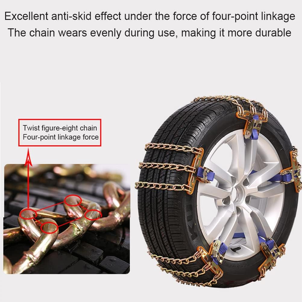 Cadenas de Nieve Cadenas de Neumáticos Antideslizantes para Automóviles SUV Camiones (M)