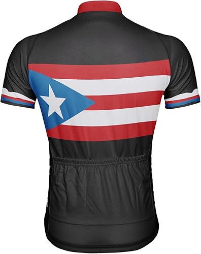 Miniatura 3 de Camiseta de ciclismo personalizada de Puerto Rico para hombre de manga corta