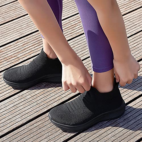 SHULOOK Womens Slip on Walking Shoes Comfort Lightweight Breathable Sock Shoe Non-Slip Mesh Casual Fashion Tennis Running Sneakers - Image 6