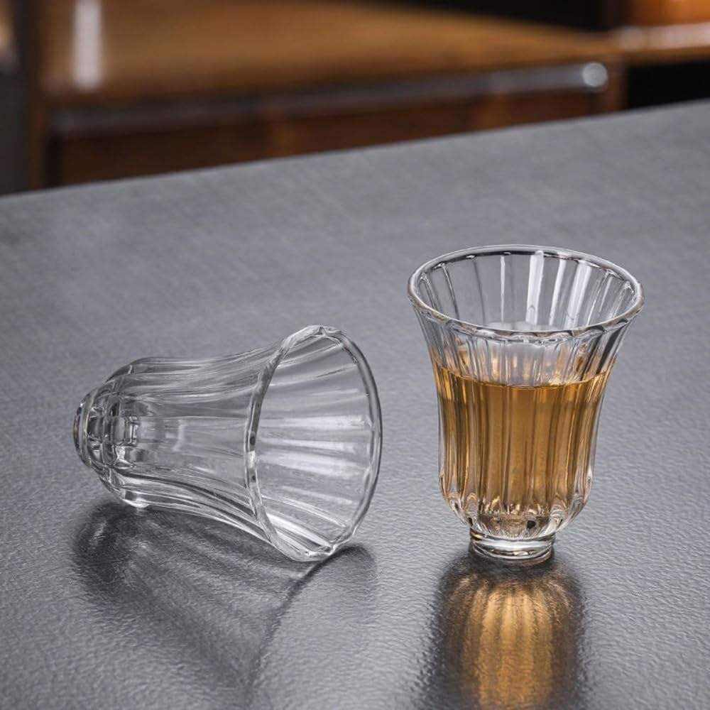 Kryształowy kubek do kawy, szklanki filiżanki do kawy/herbaty, 4 szt. 50 ml szklane filiżanki do herbaty wysokiej klasy chińskie kubki do herbaty zestawy do herbaty Kung Fu