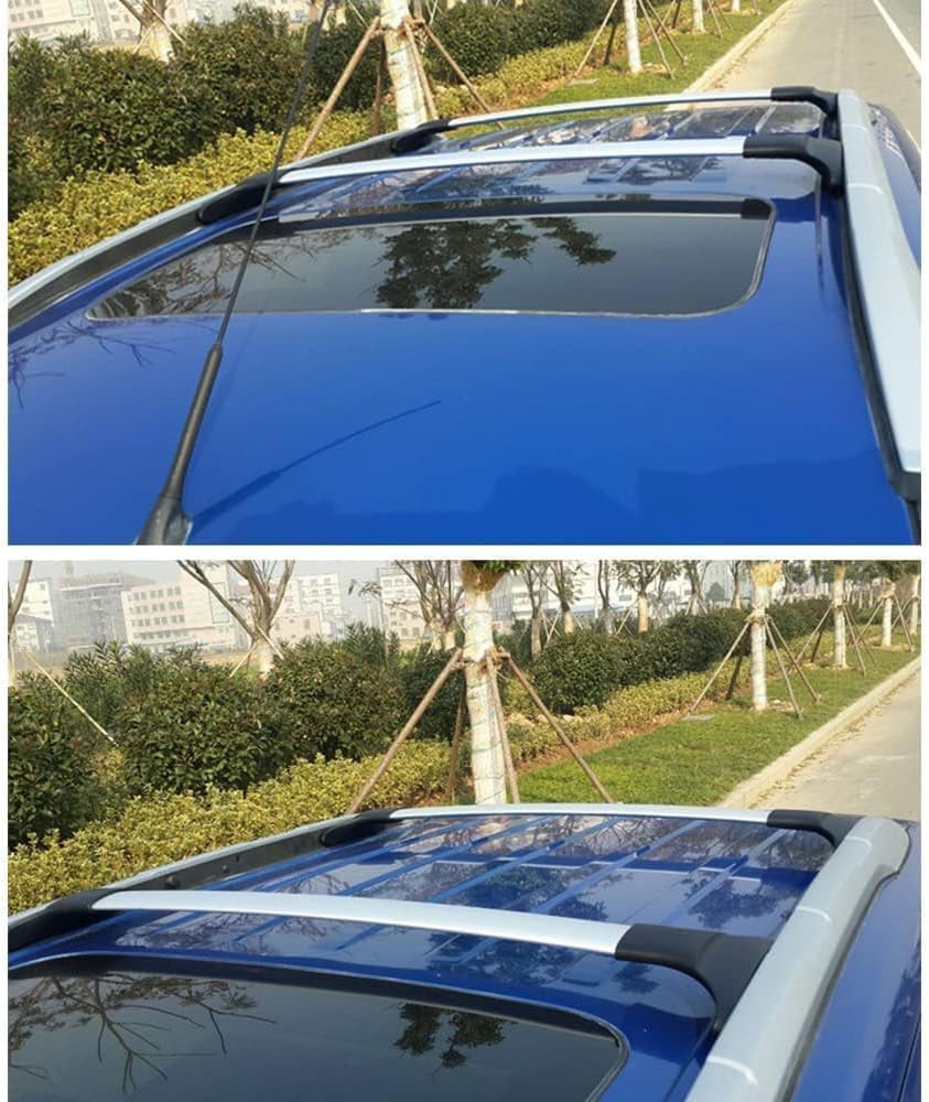 Aluminio, 2Uds Portaequipajes Techo de Coche, Portaequipajes Barras Transversales, Portaequipajes Bicicleta con Cerradura, Rieles Soporte Accesorios, para Fo-rd Ecosport 2013-2020,Silver