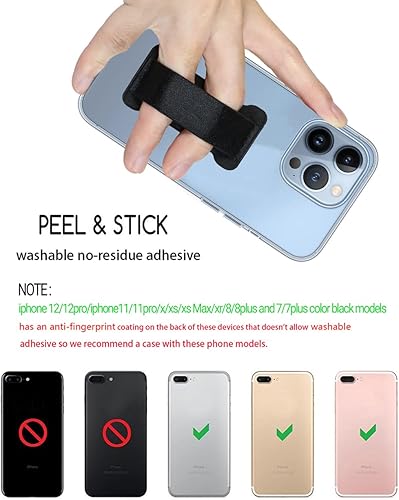 Miniatura 3 de Soporte para teléfono con correa de dedo - Soporte universal antideslizante ultra fino para teléfono celular para la parte posterior del teléfono -2