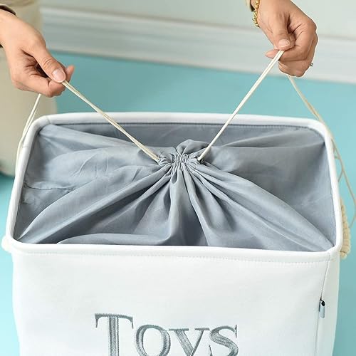 Miniatura 9 de INough Almacenamiento de juguetes para niños, caja de juguetes ligera y plegable, organizador de almacenamiento de juguetes con asa, cestas de