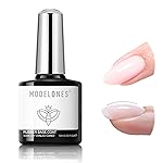 modelones Builder Rubber Base Gel for Nails, Light Milky Baby Pink 6 in One Nude Color Base Coat Strengthen Apex Building Extension Long Last Protect Soak Off Manicure for Fragile Nail Art DIY Home