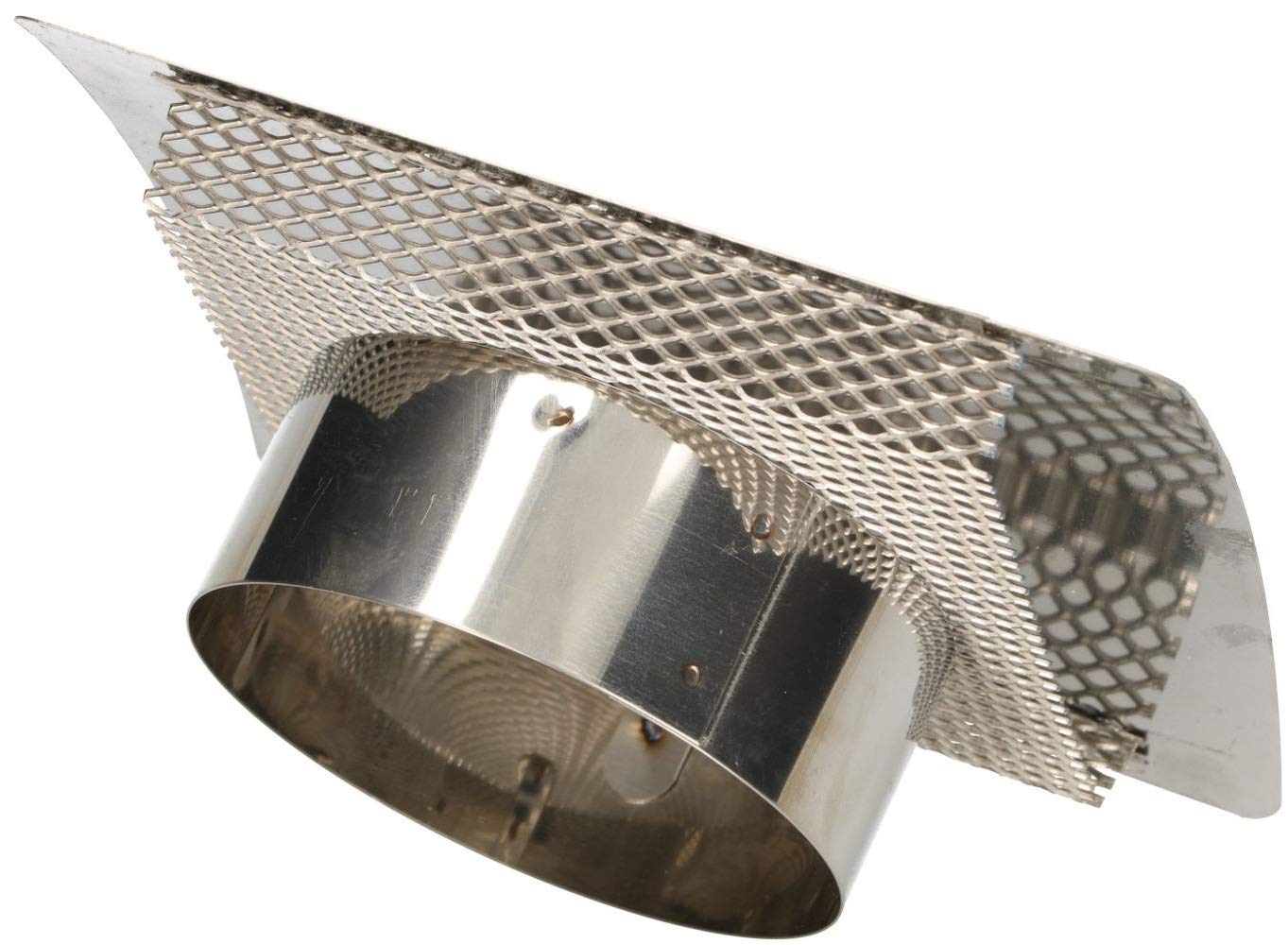 KOTARBAU® Kratka wentylacyjna wypukła z siatką metalową Ø 100 mm stal nierdzewna matowa