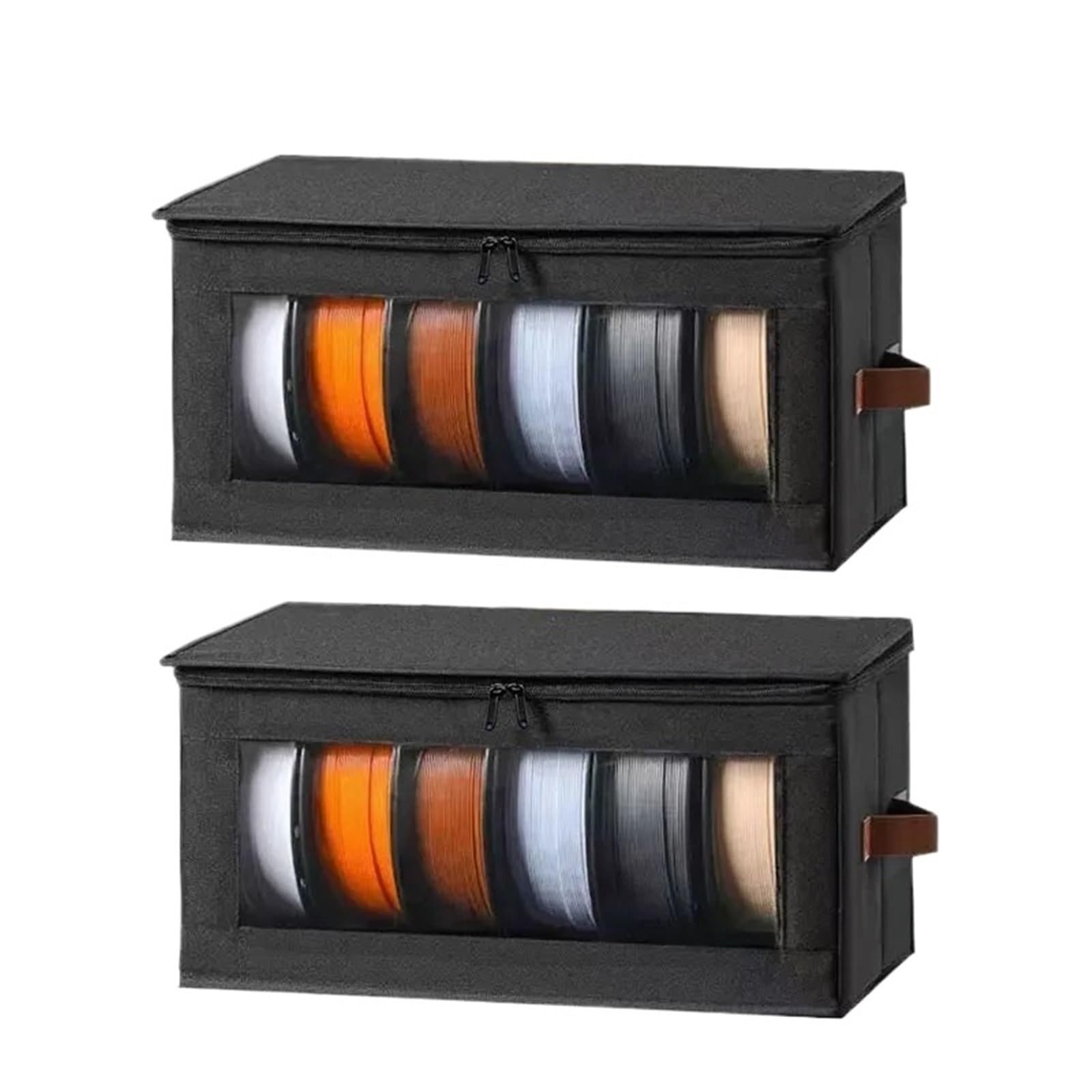 Bolsa de tela para guardar CD en armario con ventana transparente y organizador de discos 1