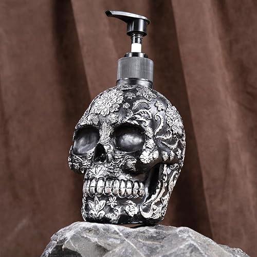 Miniatura 4 de Dispensador de jabón de calavera con bomba a prueba de óxido, botella líquida recargable de loción de manos para baño, dormitorio y cocina (nueva