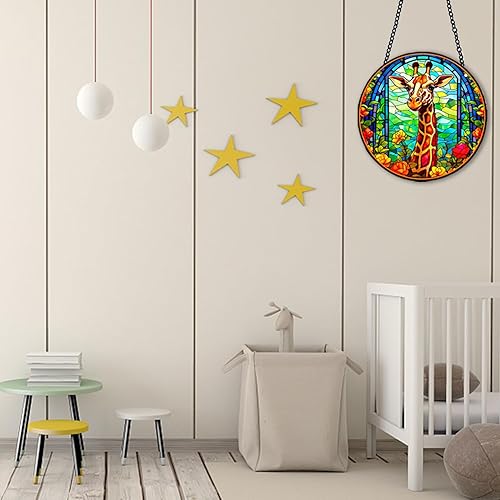 Miniatura 5 de Jirafa acrílico para colgar en la ventana, divertida decoración de pared de jirafa, decoración de fiesta tropical, decoración de habitación de